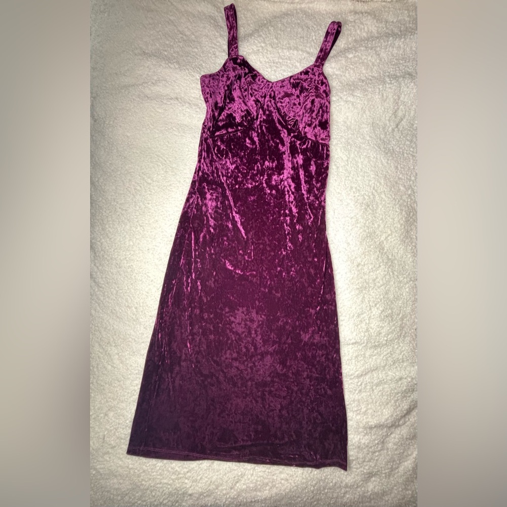 Jessica Simpson Velvet Maxi Dress in Deep Purple